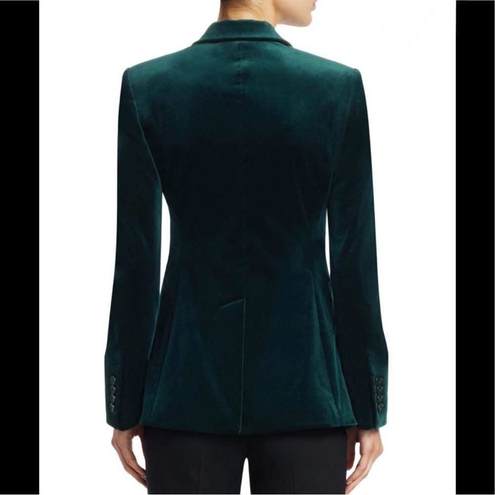 Theory Deep Teal Velvet Longline Blazer - Picture 4 of 9